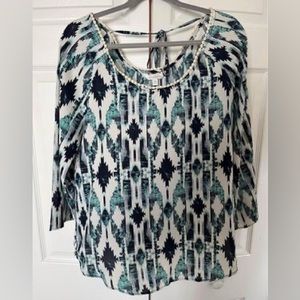 Patterned Blue Blouse